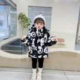 Girls Fur Coat Panda Pattern Children Thick Warm Jacket-TB00985-Veeddydropshipping